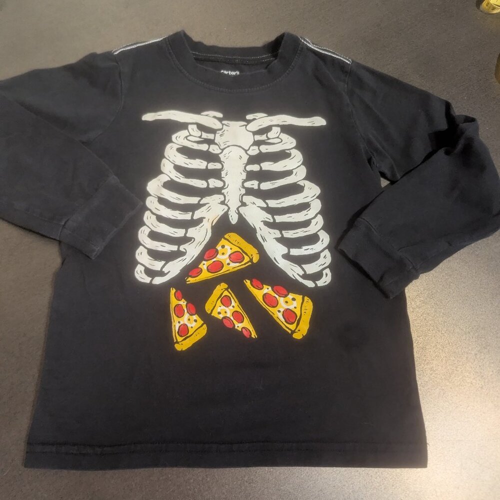 Glow in the Dark Graphic Long Sleeve Xray Pizza - 3/$10